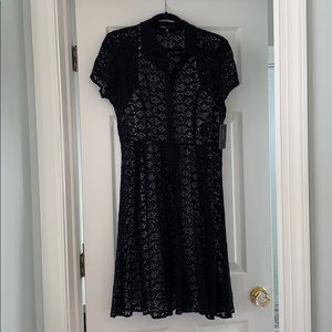Chaus Black lace a-line dress